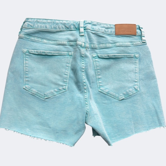 Dear John Shorts Womens 28 Blue Paradise Gigi High Rise Distressed Denim Raw Hem - Picture 2 of 12
